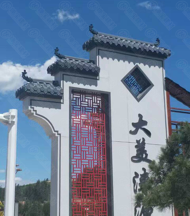 合成樹(shù)脂瓦再造牌樓景觀，增添新氣象！